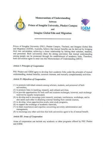 MOU PSU Phuket - iGEM 2025