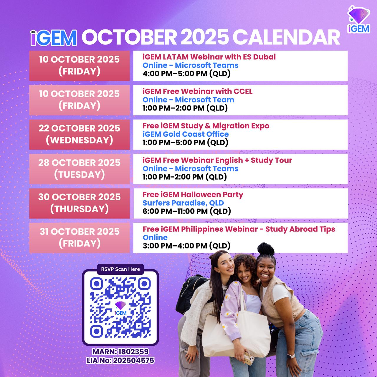 iGEM OCTOBER 2025 CALENDAR