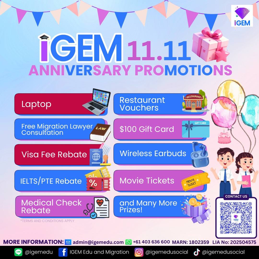 iGEM 1st Anniversary 11.11 Special Promotions